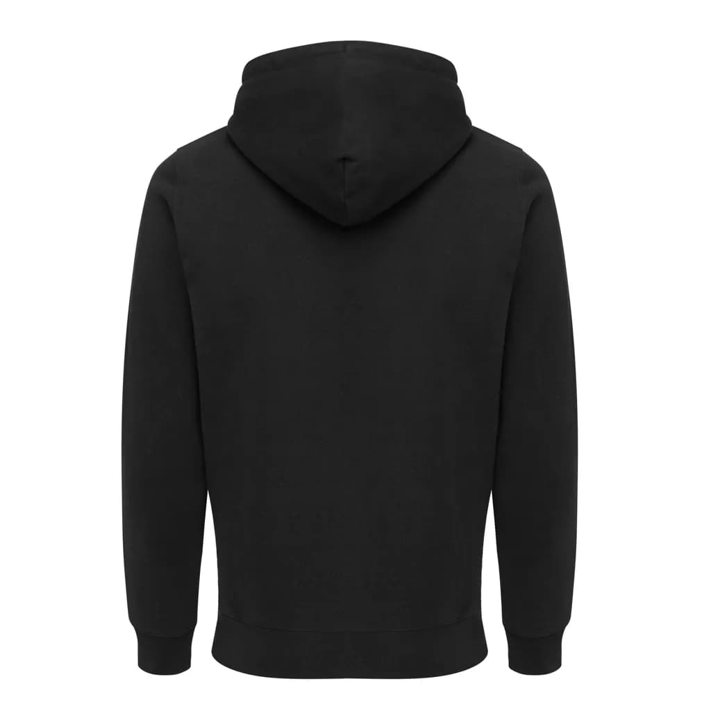 IQONIQ Abisko Zip-Kapuzenpullover aus recycelter Baumwolle - schwarz