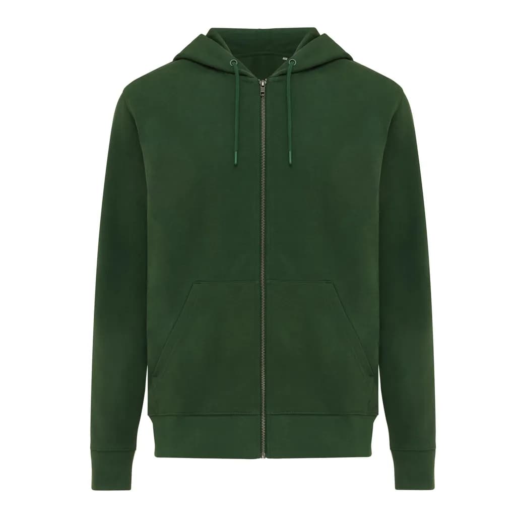 IQONIQ Abisko Zip-Kapuzenpullover aus recycelter Baumwolle - forest green
