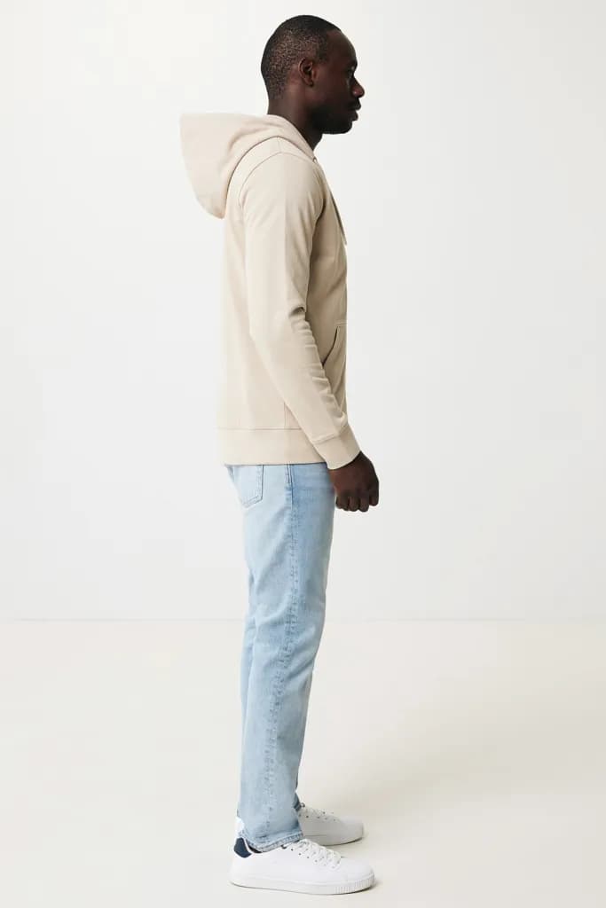 IQONIQ Abisko Zip-Kapuzenpullover aus recycelter Baumwolle - desert