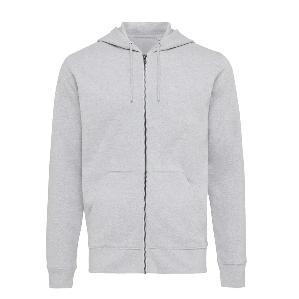 IQONIQ Abisko Zip-Kapuzenpullover aus recycelter Baumwolle - heather grey