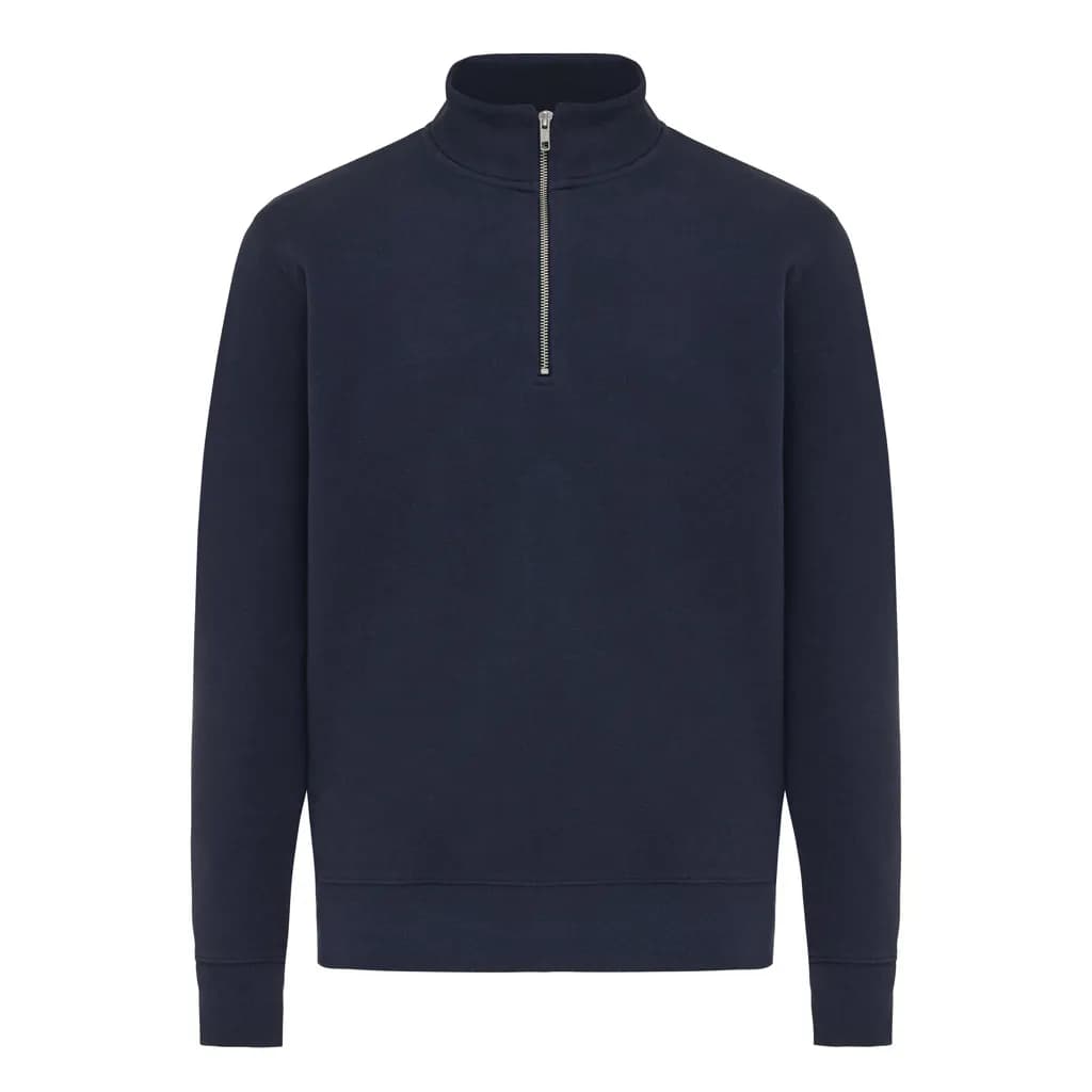 IQONIQ Elgon Quarter-Zip-Sweater aus rec. Baumwolle - navy blau