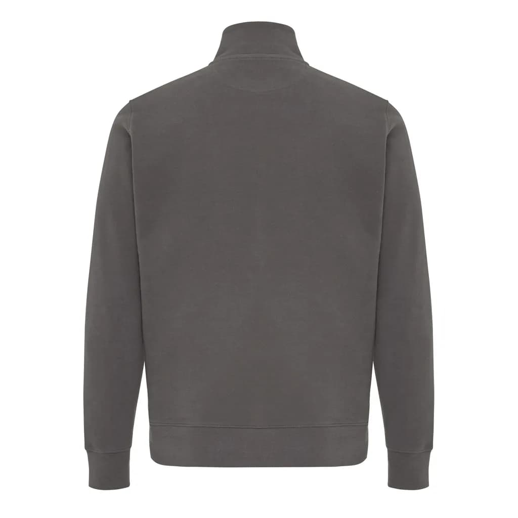 IQONIQ Elgon Quarter-Zip-Sweater aus rec. Baumwolle - anthrazit