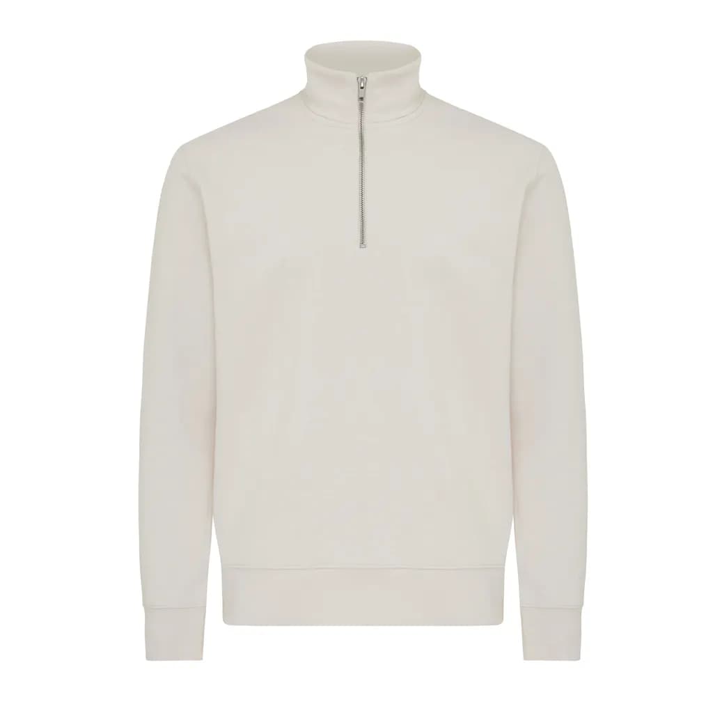 IQONIQ Elgon Quarter-Zip-Sweater aus rec. Baumwolle - ivory white