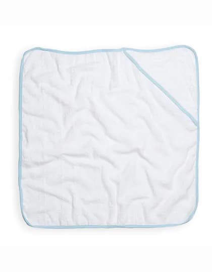 Babies Hooded Towel - White/Blue