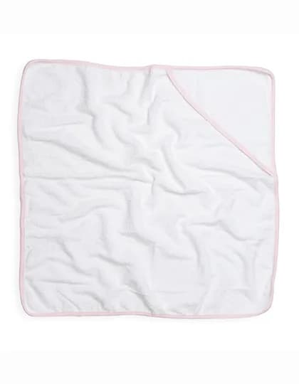Babies Hooded Towel - White/Pink