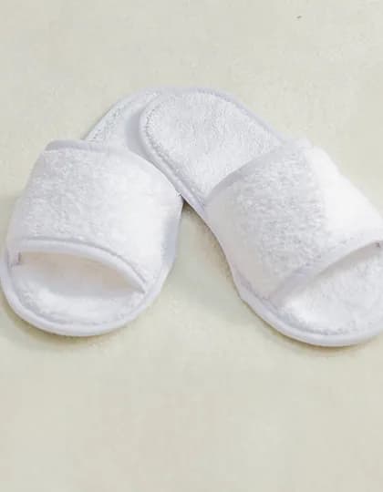 Classic Terry Slippers - Open Toe - White
