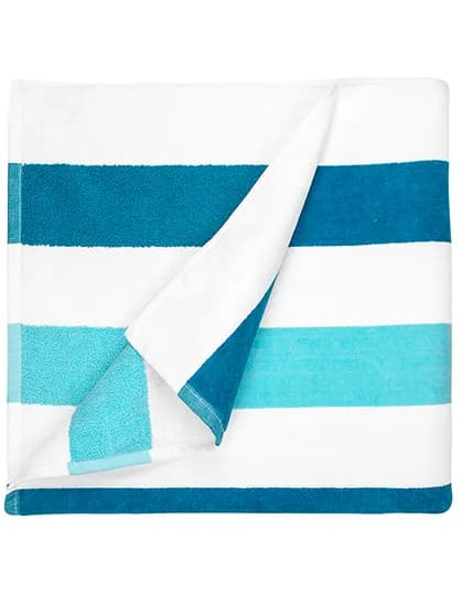 Beach Towel Stripe - Petrol/Mint/White