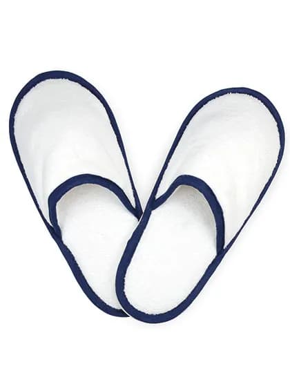 Slippers - White/Navy Blue