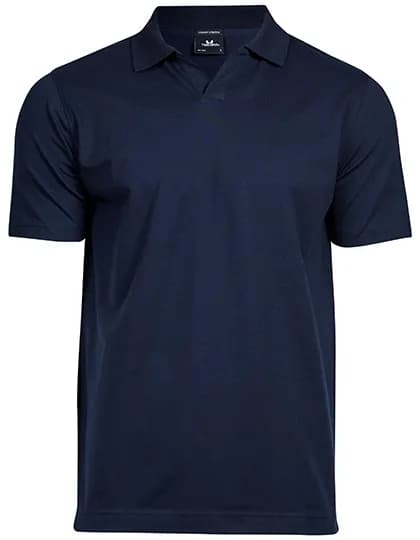 Luxury Stretch V-Neck Polo - Navy