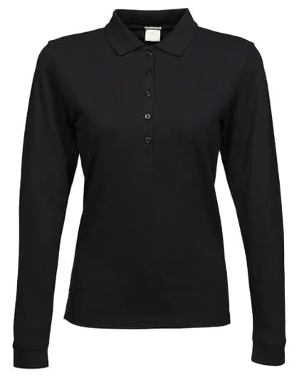 Women´s Luxury Stretch Long Sleeve Polo - Black