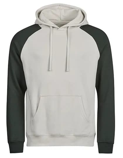 UNLABELED Two-Tone Hooded Sweatshirt - Cement/Dark Green