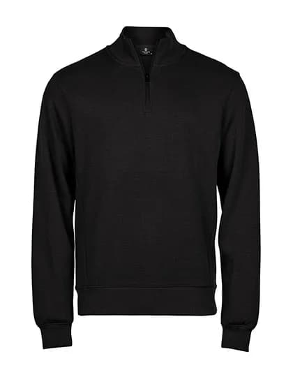 Ribbed Interlock Half Zip - Black