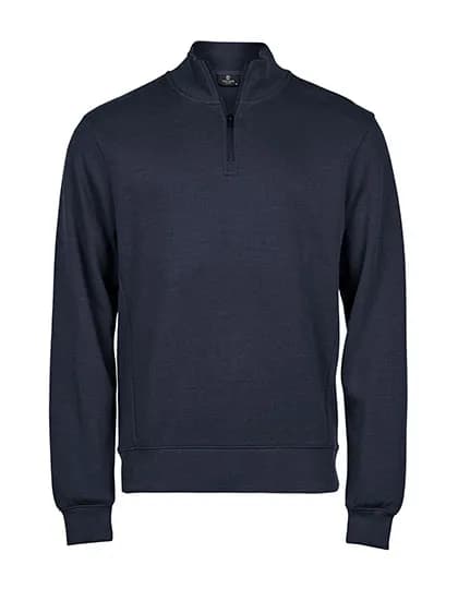 Ribbed Interlock Half Zip - Navy