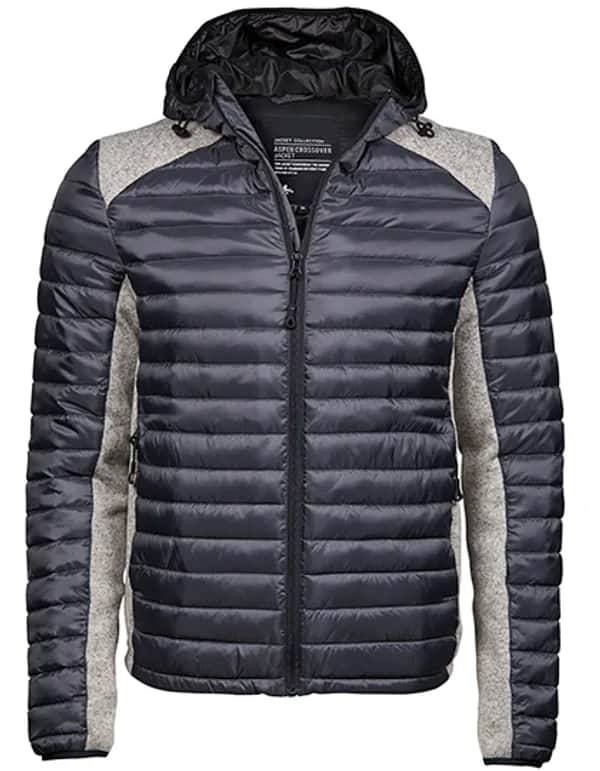 Men´s Hooded Outdoor Crossover Jacket - Space Grey/Grey Melange