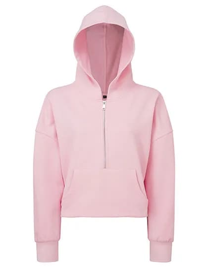 Women´s Half Zip Hoodie - Light Pink
