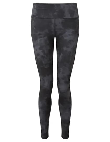 Women´s Recycled Perform Full-Length Leggings - Black/Grey Acid Wash