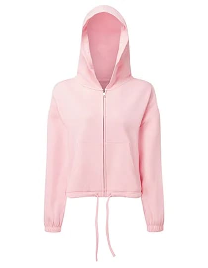 Women´s Recycled Drawstring Full-Zip Hoodie - Light Pink