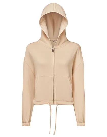 Women´s Recycled Drawstring Full-Zip Hoodie - Nude
