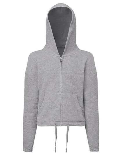 Kids Recycled Cropped Oversize Full-Zip Hoodie - Heather Grey