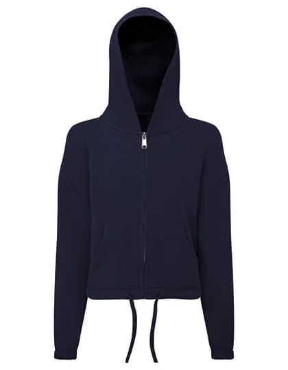 Kids Recycled Cropped Oversize Full-Zip Hoodie - Navy