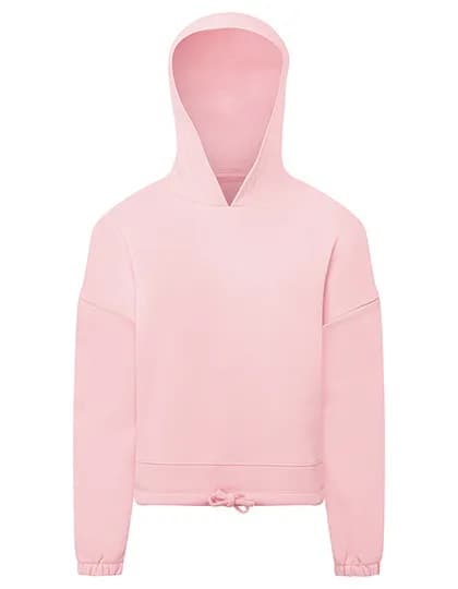 Kids Recycled Cropped Oversize Hoodie - Light Pink