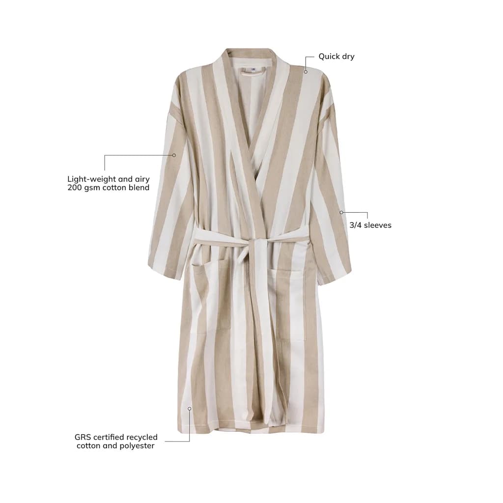 VINGA Ornos GRS Hamam-Bademantel L/XL - beige