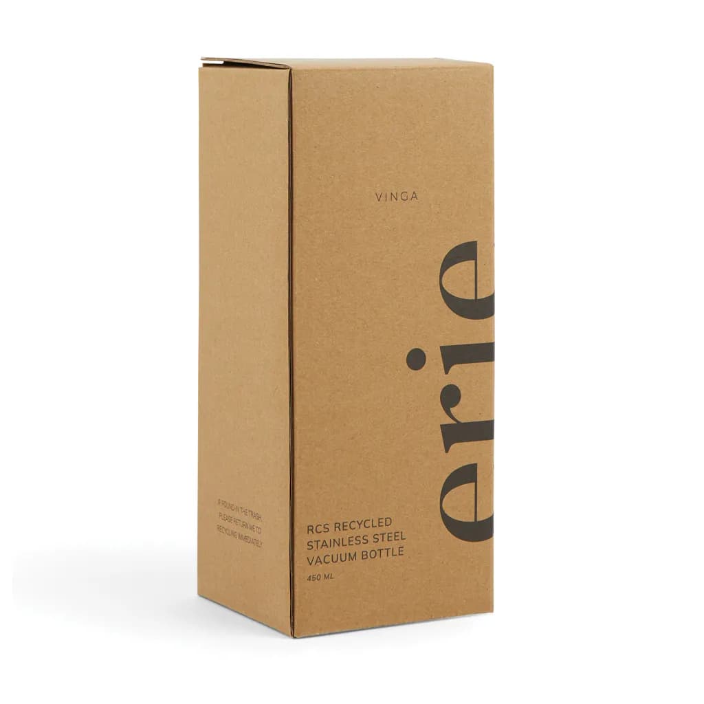 VINGA Erie 450ml Vakuumflasche aus RCS recyceltem Stahl - schwarz