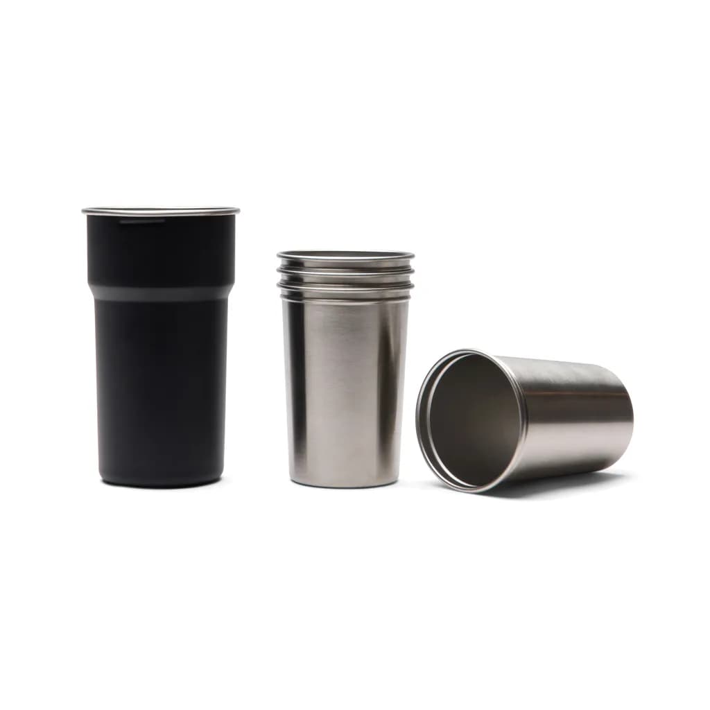 VINGA Parks Becher aus RCS Stainles Steel, 4 Stück, 250ml - schwarz