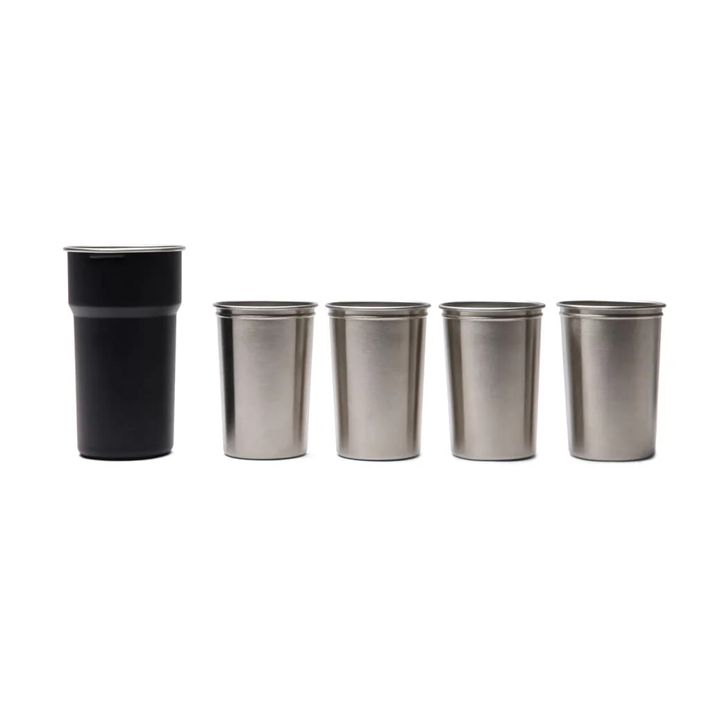 VINGA Parks Becher aus RCS Stainles Steel, 4 Stück, 250ml - schwarz