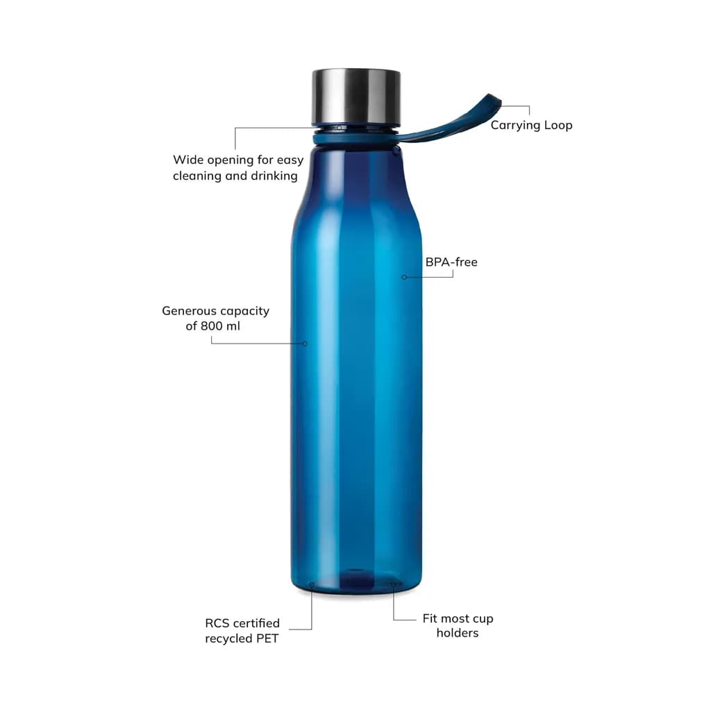 VINGA Lean 800ml RCS RPET Wasserflasche - navy blau