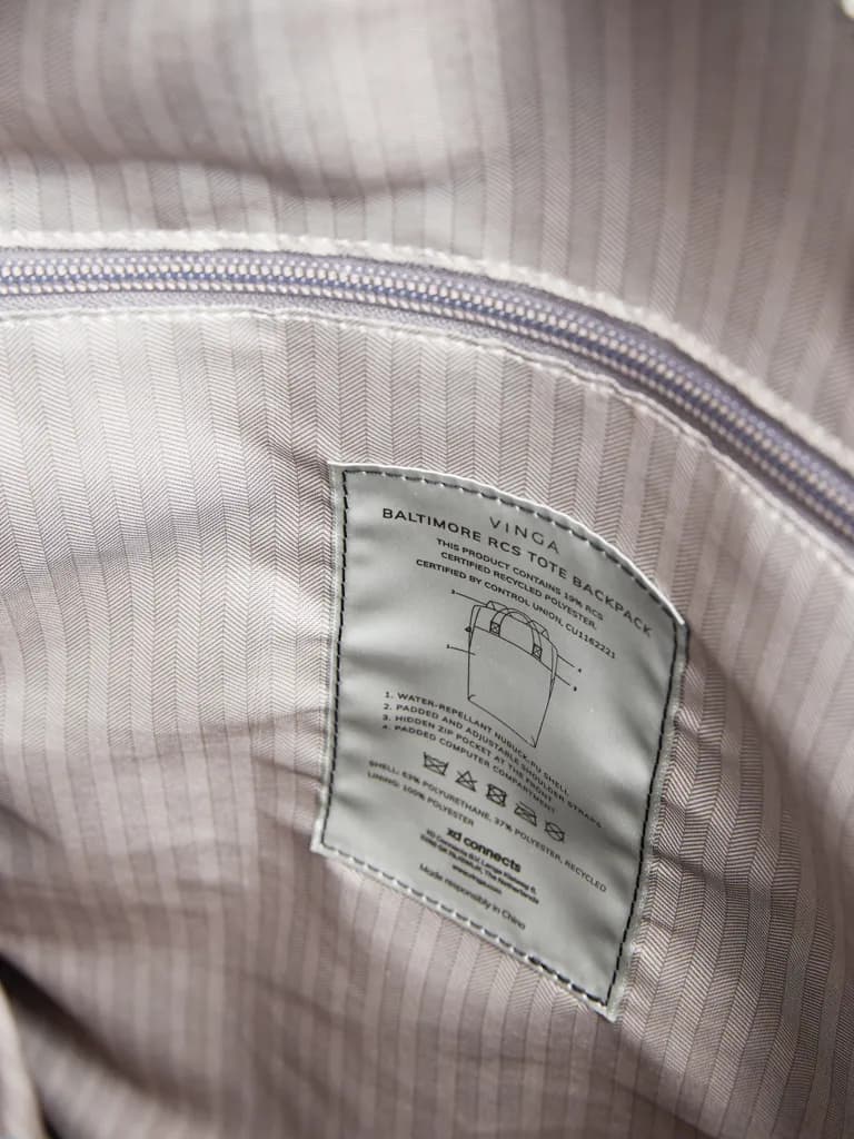 VINGA Baltimore RCS Tote Rucksack - greige