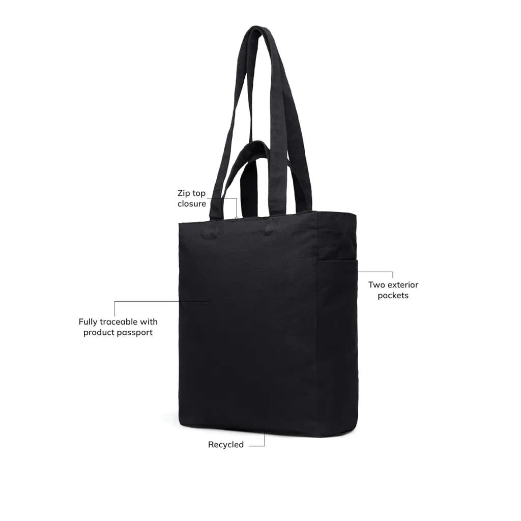 VINGA Hilo AWARE™ Tasche mit Reißverschluss aus rec. Canvas - schwarz