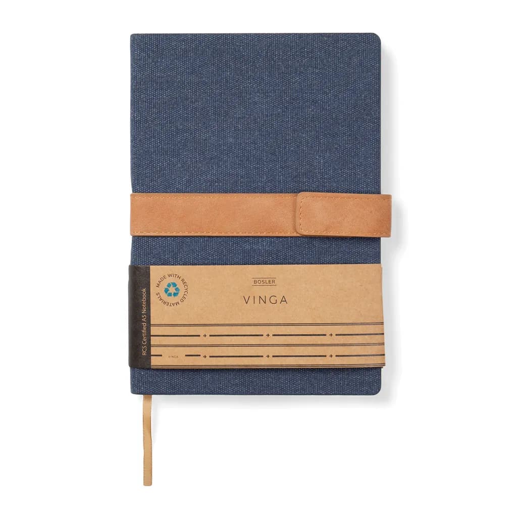 VINGA Bosler Notizbuch aus RCS recyceltem Papier - navy blau