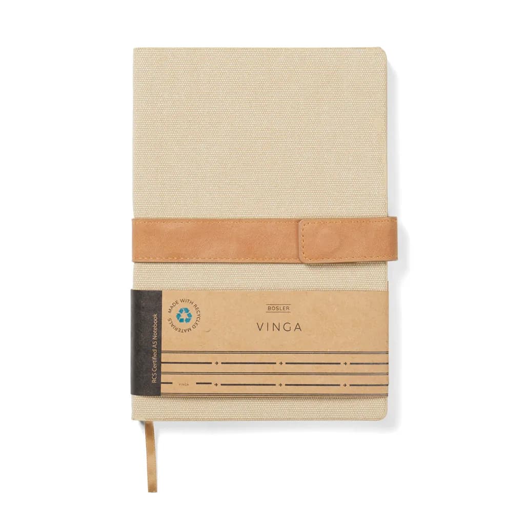 VINGA Bosler Notizbuch aus RCS recyceltem Papier - beige