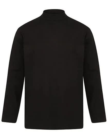 Roll-Neck Long-Sleeve Top - Black