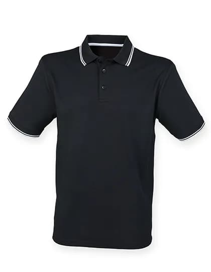 Men´s Coolplus® Short Sleeved Tipped Polo Shirt - Black/White