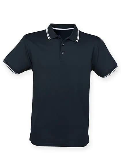 Men´s Coolplus® Short Sleeved Tipped Polo Shirt - Navy/White