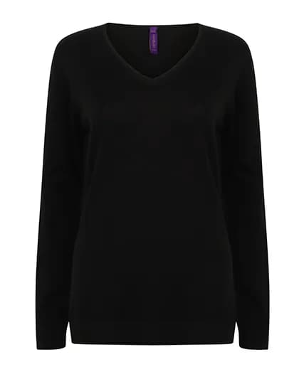 Ladies´ Lightweight V-Neck Jumper - Black