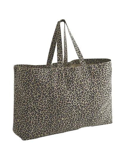 Leopard Print Canvas Oversized Tote Bag - Vintage Leopard Print