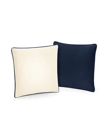 Fairtrade Cotton Piped Cushion Cover - Natural/French Navy