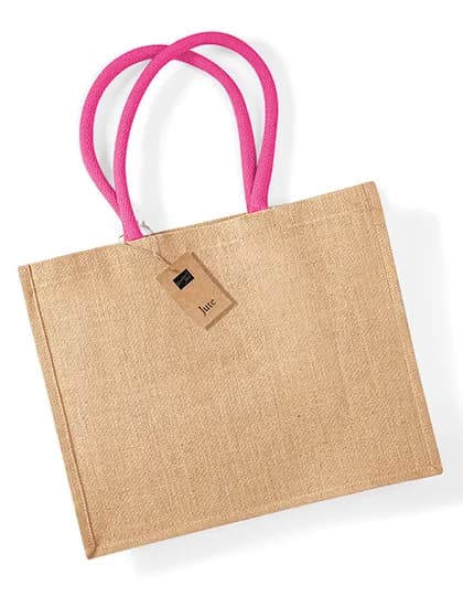 Jute Classic Shopper - Natural/Fuchsia