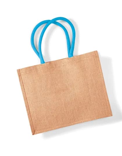 Jute Classic Shopper - Natural/Surf Blue