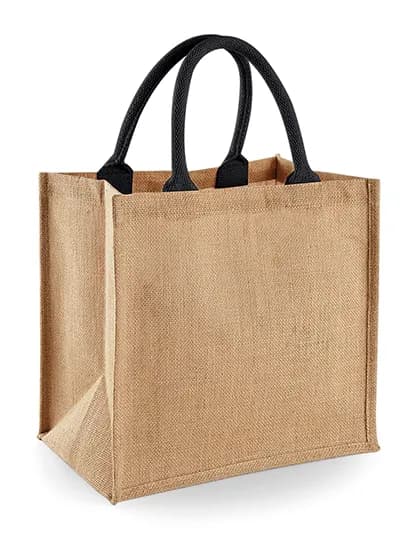 Jute Midi Shopper - Natural/Black