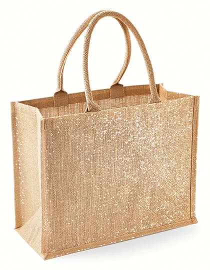 Shimmer Jute Shopper - Natural Gold