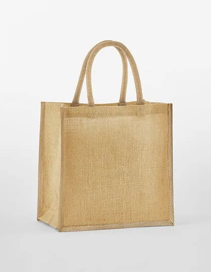 Natural Starched Jute Mini Gift Bag - Natural/Natural