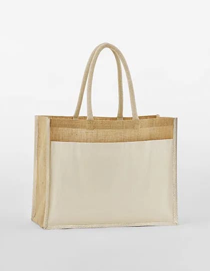Cotton Pocket Natural Starched Jute Shopper - Natural