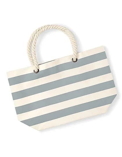 Nautical Beach Bag - Natural/Grey