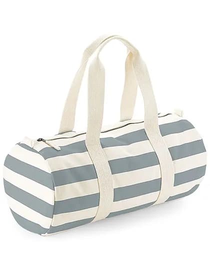 Nautical Barrel Bag - Natural/Grey