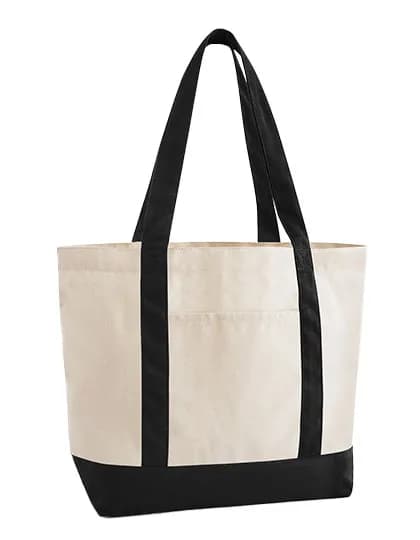 EarthAware® Organic Varsity Shopper - Natural/Black