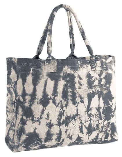 Tie Dye Canvas Tote Bag - Natural Black Tie Dye